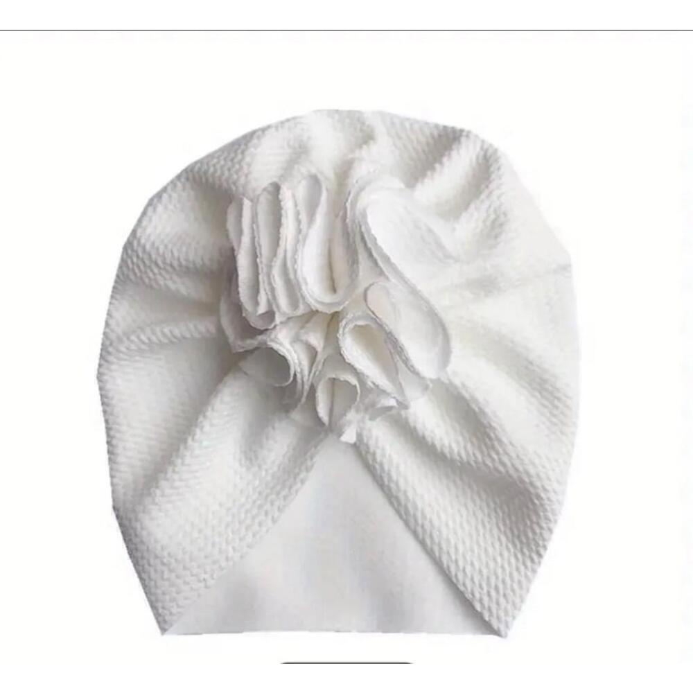 5 Baby Turban Hats with Ruffle Flower (5)